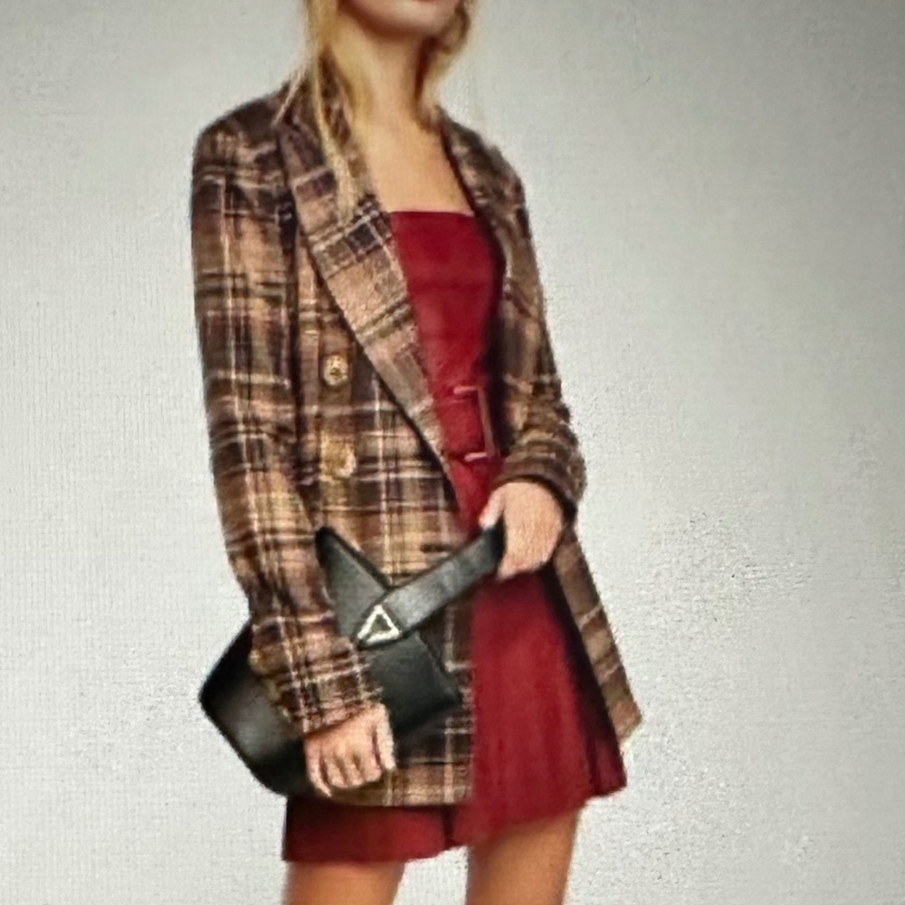 Free People Emily Plaid Blazer